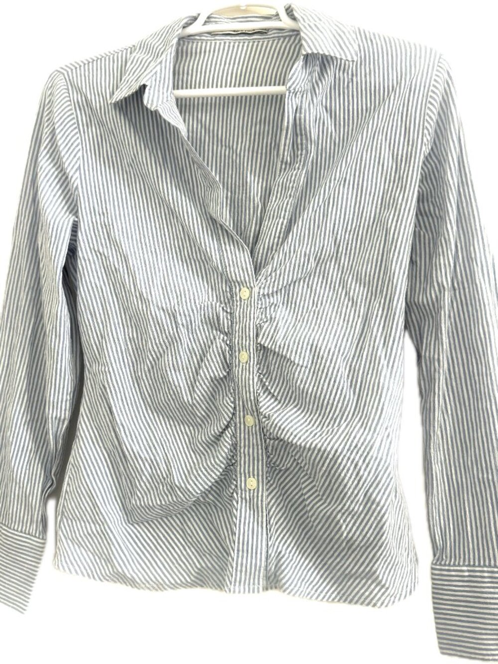 Abercrombie & Fitch Classic Blue & White Striped Button-Down Shirt (M)